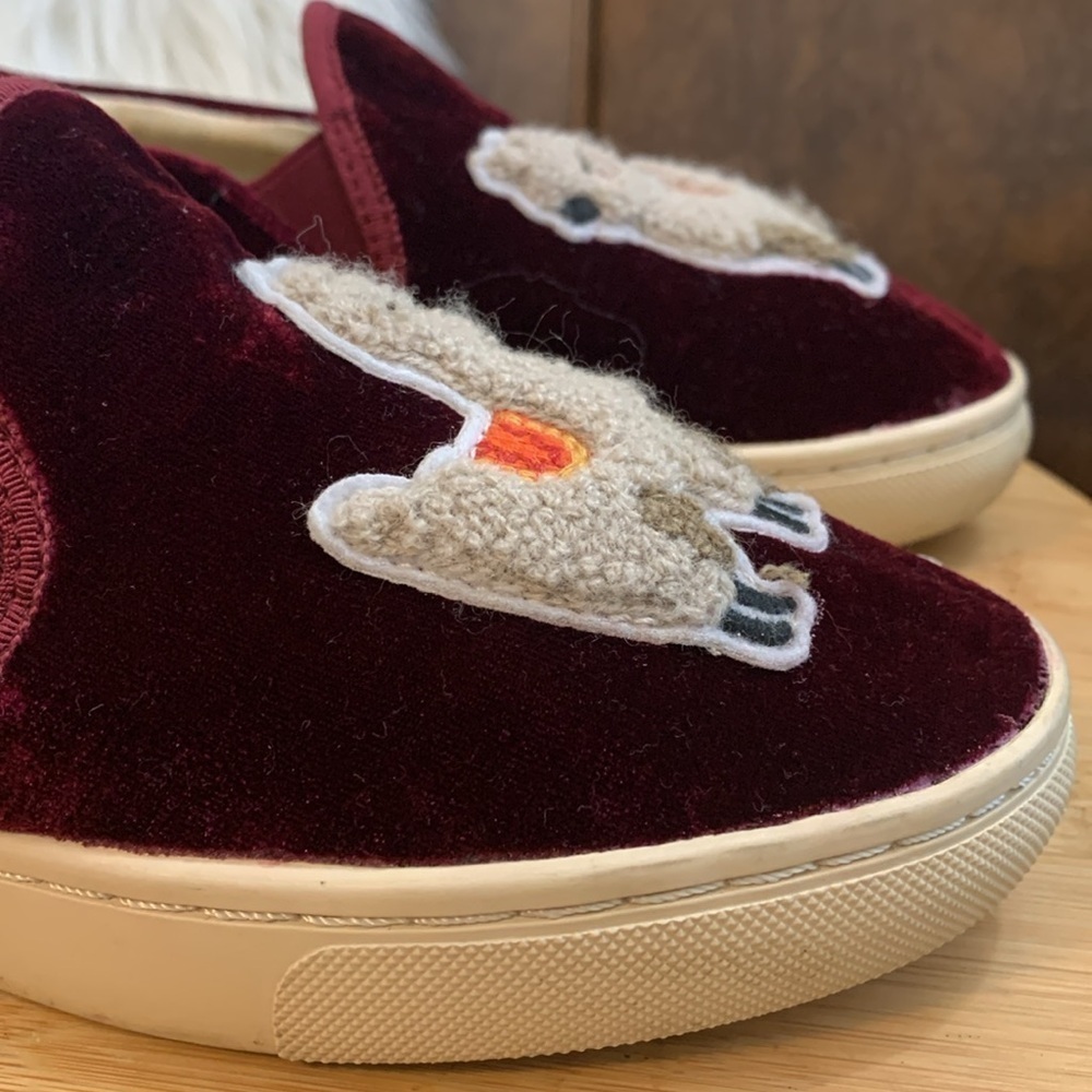 Soludos | Sangria 3D Llama Velvet Smoking Slip On Sneaker Slipper Shoes 6.5 - Picture 8 of 17